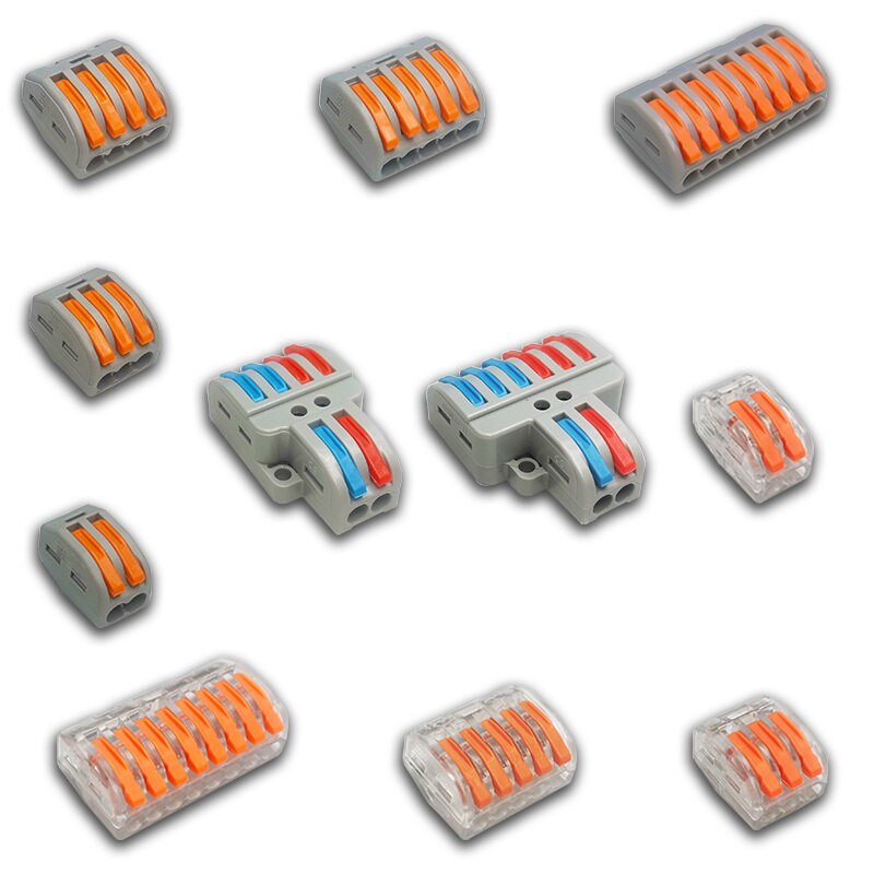 1/3/5/10 pcs/bag 222 Pin-212-218 Mini Fast Wire Connectors Universal Compact Wiring Connector Push-in Terminal Block 2-8P