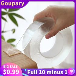 1/2/3/5M Double Sided Tape Nano Tape Reusable Waterproof Wall Sticker Non-marking And Washable Self adhesive Transparent Tapes