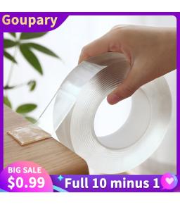 1/2/3/5M Double Sided Tape Nano Tape Reusable Waterproof Wall Sticker Non-marking And Washable Self adhesive Transparent Tapes