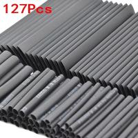 127 Pcs Heat Shrink Sleeving Tube Tube Assortment Kit Electrical Connection Electrical Wire Wrap Cable Waterproof Shrinkage 2:1