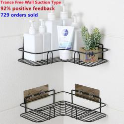 Bathroom Shelf Shower Shampoo Soap Organizer Triangle Cosmetic Free Punch Suction Wall Mounts Storage Rack for Kitchen Toilet