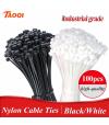 Self-locking plastic nylon tie 100 PCS black Fastening Strap Cable-Tie-Set cable zip tie fastening ring3X200 zip wraps strap tie