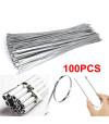 100Pcs 304#Stainless Steel Cable Ties 4.6mm Heavy Duty Self-Locking Cable Zip Tie Multi-Purpose Metal Exhaust Wrap Locking Ties