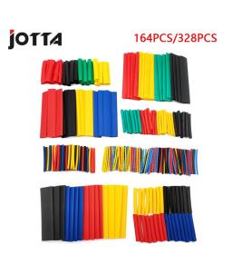 164pcs 328pcs 2:1  Heat Shrink Tube Kit Shrinking Assorted Polyolefin Insulation Sleeving Wire Cable 8 Sizes