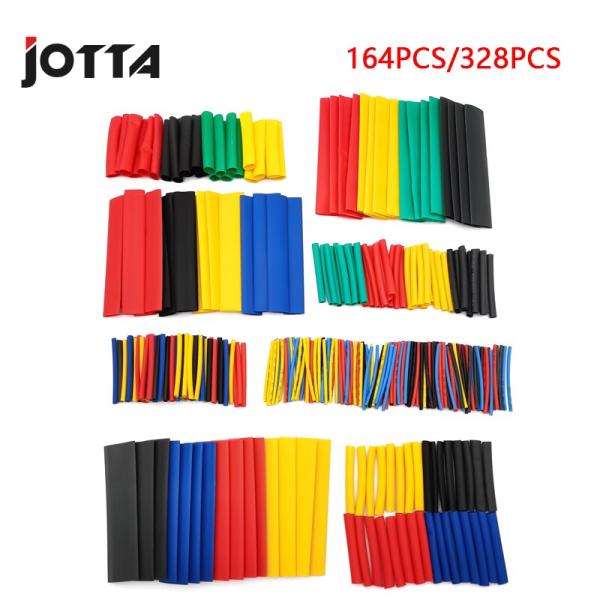 164pcs 328pcs 2:1  Heat Shrink Tube Kit Shrinking Assorted Polyolefin Insulation Sleeving Wire Cable 8 Sizes