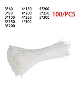 Self-locking plastic nylon cable tie 100 pieces white 5x300 cable tie fastening ring 3x200 industrial cable tie cable tie set