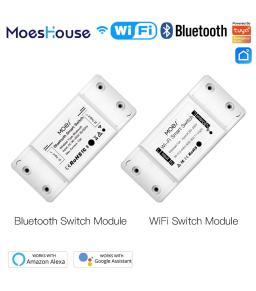 Mouehouse DIY Bluetooth Wi-Fi Smart Light Switch  Timer Smart Life APP Wireless Remote Control Works with Alexa Google Home