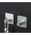 Durable Aluminum Door Hook Self Adhesive Home Wall Door Hook Clothes Hange Bags Key Rack Kitchen Towel Hanger Hook Supplies