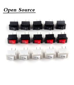 5/10Pcs Push Button Switch 10x15mm SPST 2Pin 3A 250V KCD11 Snap-in on/Off  Rocker Switch 10MM*15MM Black Red and White